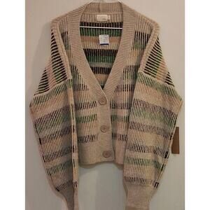 Dreamers By Debut Womens Sweater Cardigan vneck Button Mocha Style XL Brand New